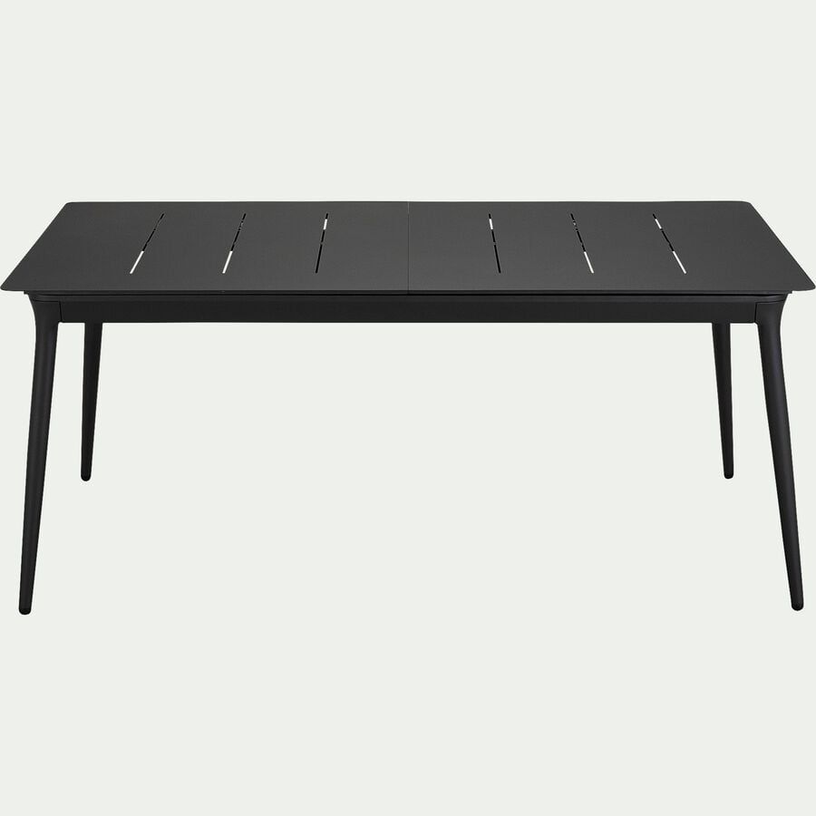 Table de jardin extensible en aluminium - noir (4 à 8 places)-SOLENA