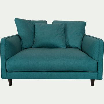 Canapé 1,5 places fixe en tissu - bleu niolon-LENITA
