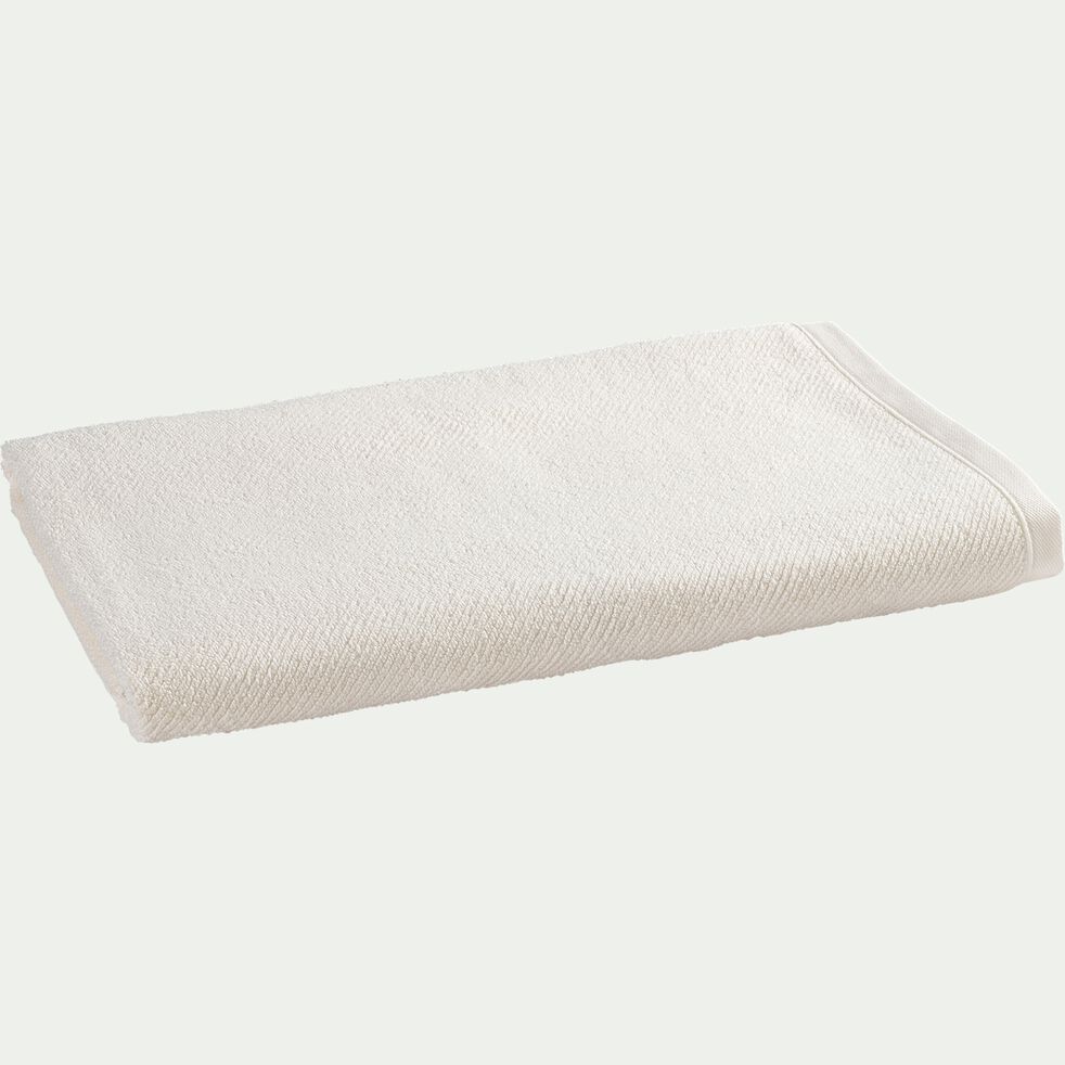 Drap de bain en bouclettes de coton bio - blanc ventoux 90x150cm-COLINE