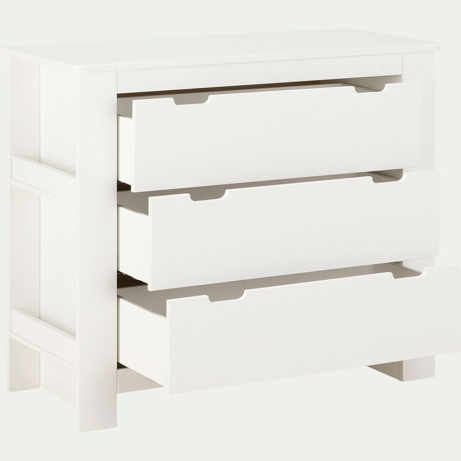 Commode 3 tiroirs en bois chambre enfant - blanc-POLLUX
