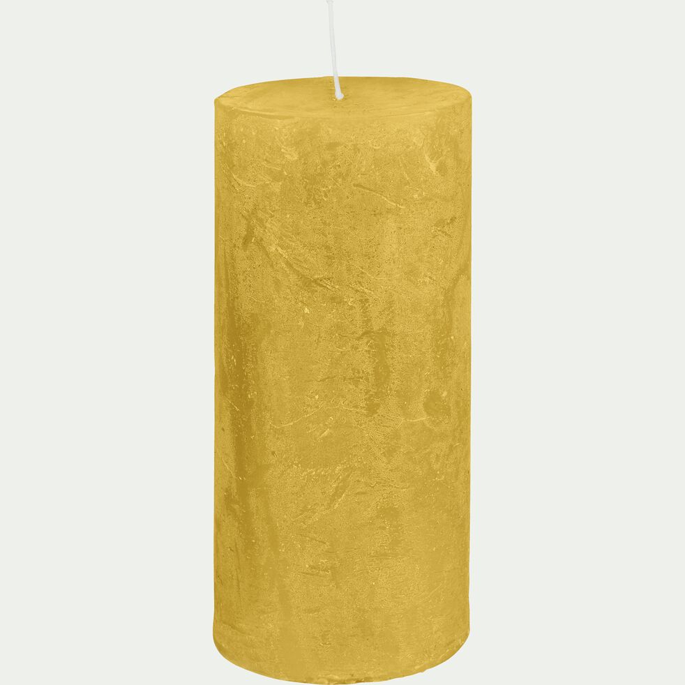 Bougie cylindrique - beige nèfle H15cm-BEJAIA
