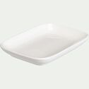 Assiette apéro en porcelaine 10,4x14,2cm - blanc-RECTO