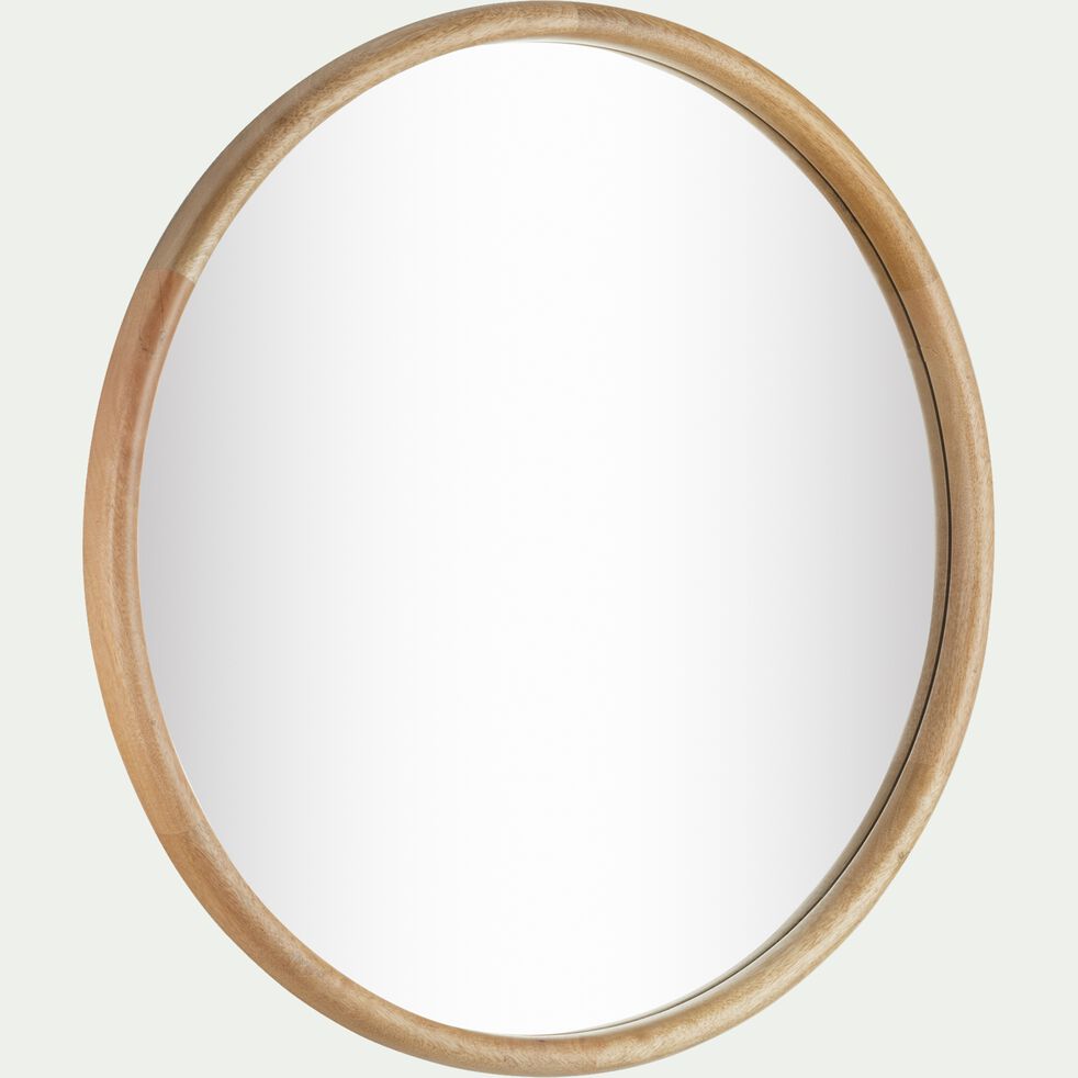 Miroir rond en bois de manguier - naturel D70cm-ARDARA