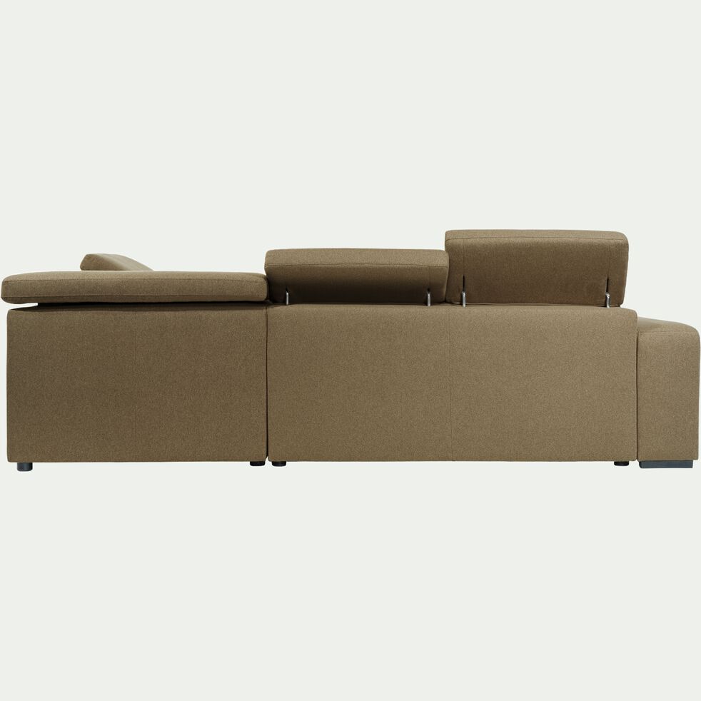 Canapé grand angle convertible avec méridienne droite en tissu baia - beige alpilles-ORIGANO