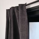 Rideau à passants cachés en velours de polyester côtelé 130x250cm - gris ardoise-OMELIA