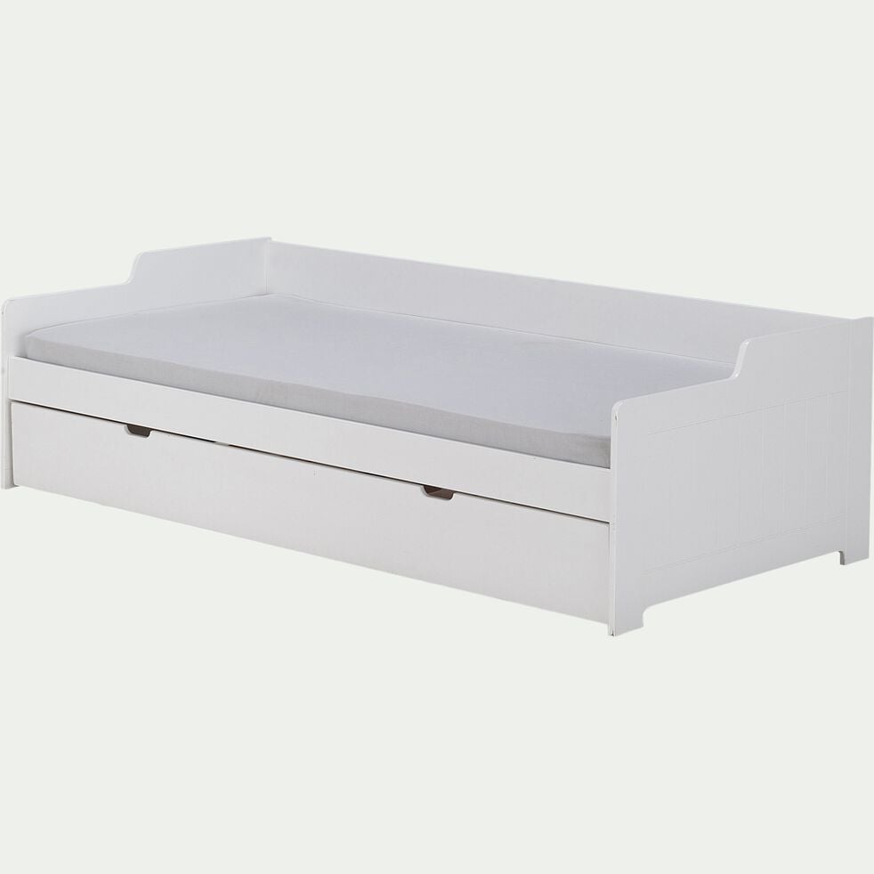 Lit gigogne tiroir de lit en bois 90x200cm - blanc-POLLUX