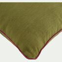 Coussin finition passepoil en lin et coton 40x60cm - vert avocado-CIATO