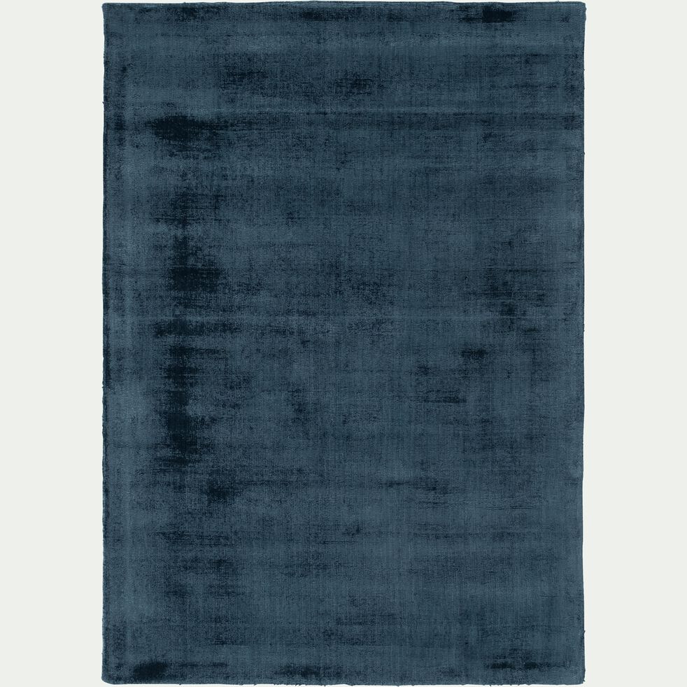 Tapis rectangle bleu et gris fondu