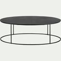 Table basse ovale en aluminium - noir-ZORAN