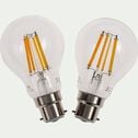 Lot de 2 ampoules LED lumière chaude culot B22 - D6cm-STANDARD