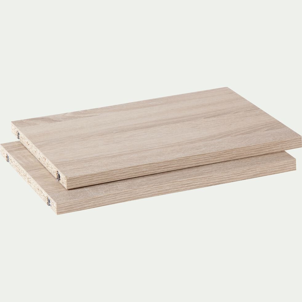 Lot de 2 tablettes en bois - bois clair L37cm-BIALA