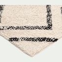 Tapis en coton à motif inspiration berbère - blanc écru et noir 140x200cm-BARNABE