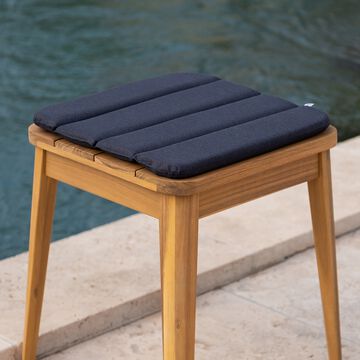Galette de chaise indoor & outdoor en tissu déperlant - gris ardoise-KIKO