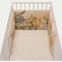 Tour de lit bébé en coton bio avec imprimé - Beige fleuri-GRANDES HERBES