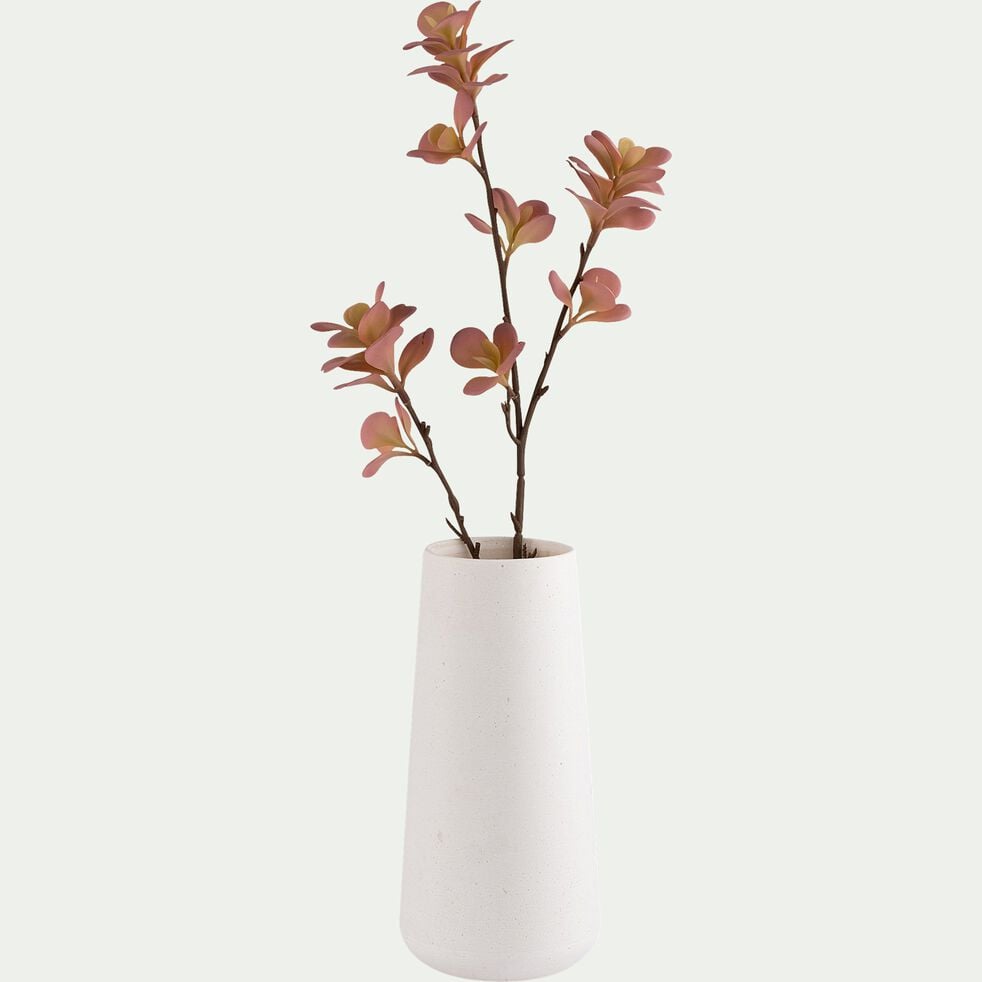 Vase conique en poudre de pierre - blanc D14xH30cm-CALCIS