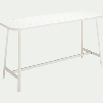 Table haute rectangulaire en aluminium - blanc (2 à 4 places)-DOMINGOS