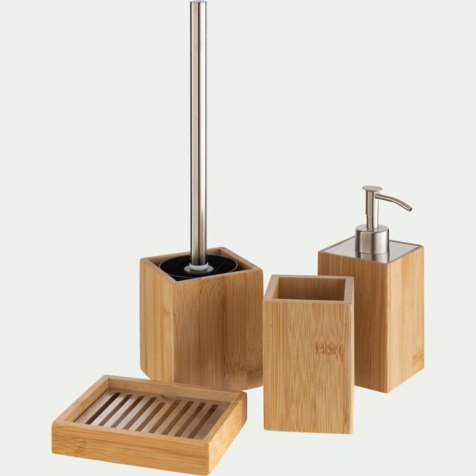 Brosse et porte-brosse wc en bambou - naturel-LISANDRA