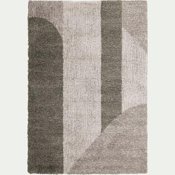Tapis shaggy à motifs géométriques 120x170cm - gris-CURLO