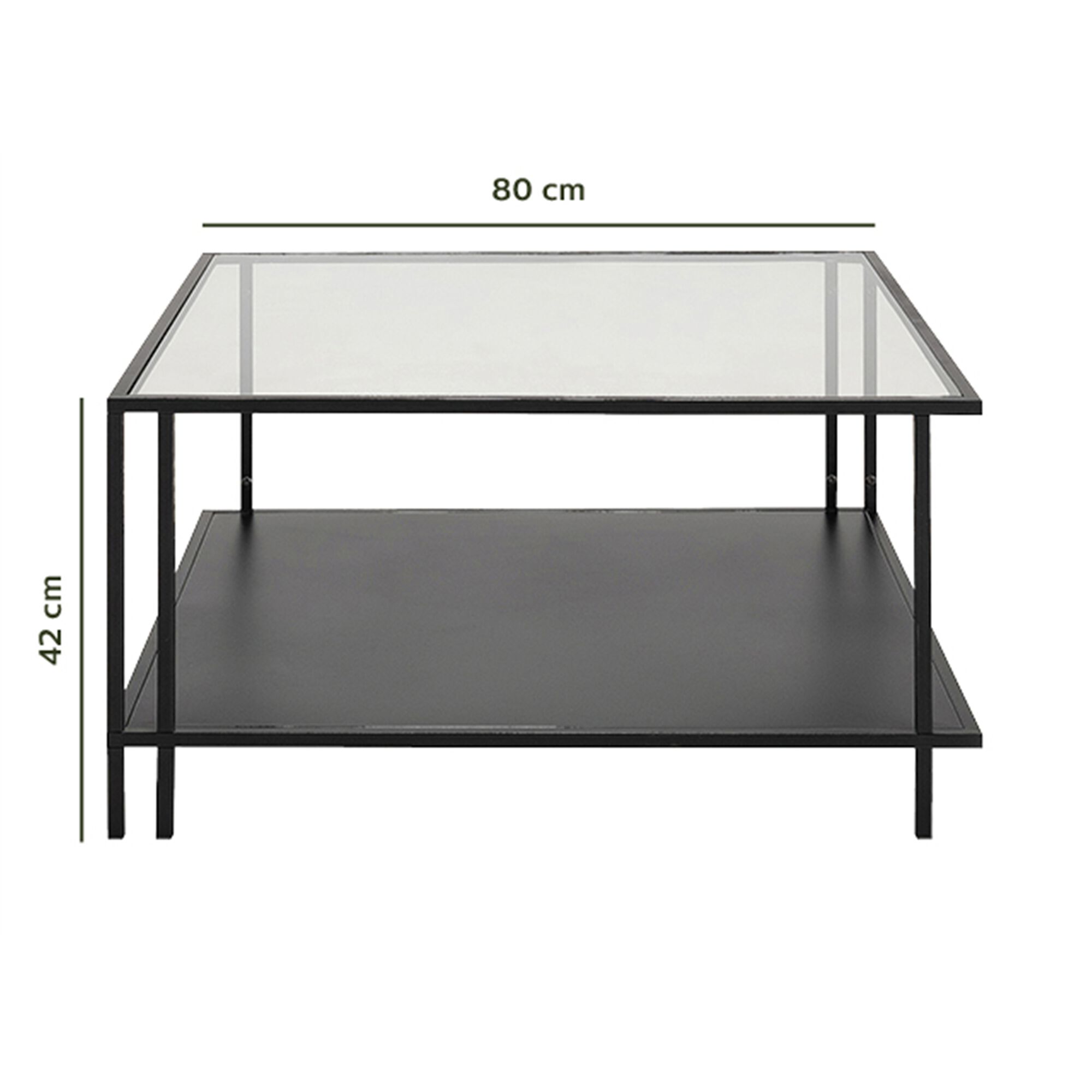 Table basse en verre et métal - noir-HENU