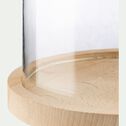 Cloche en verre et soucoupe en hêtre - transparent D17,5xH23cm-LAGUNE
