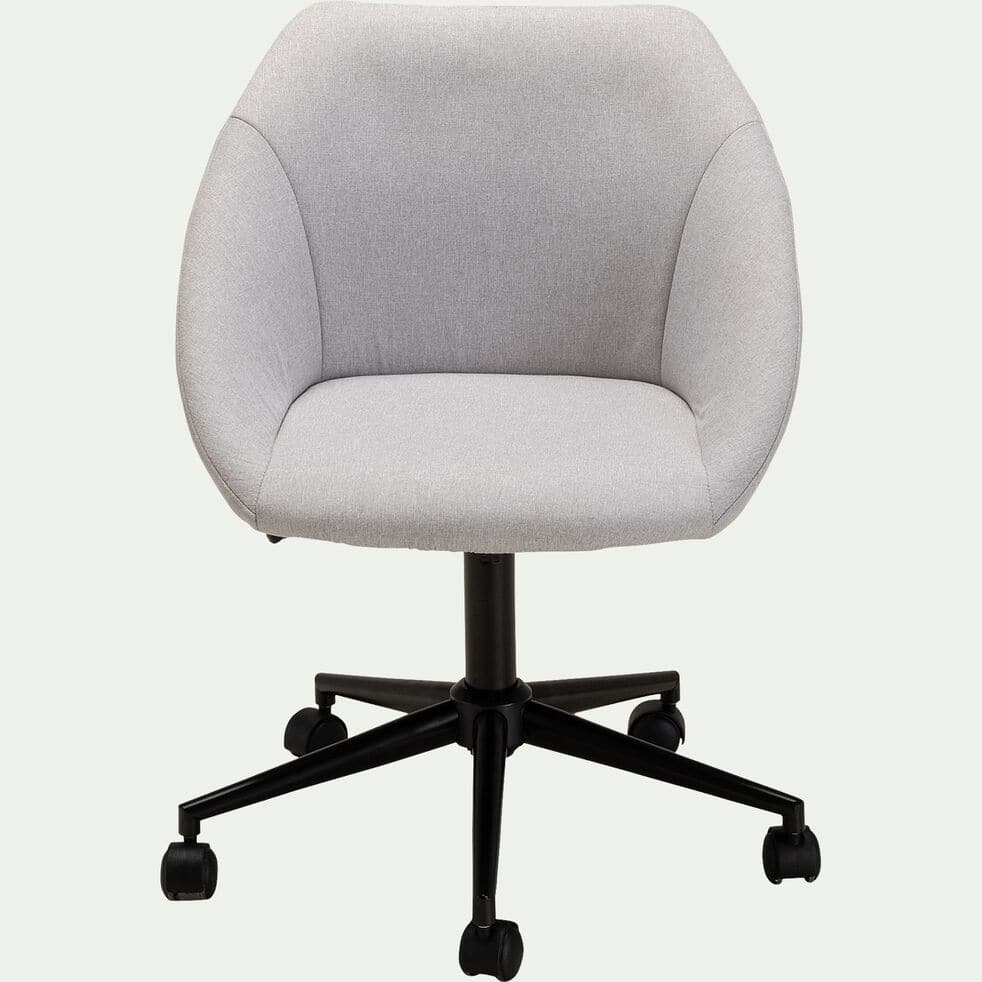 Chaise de bureau en tissu à roulettes - gris - LESTAQUE 