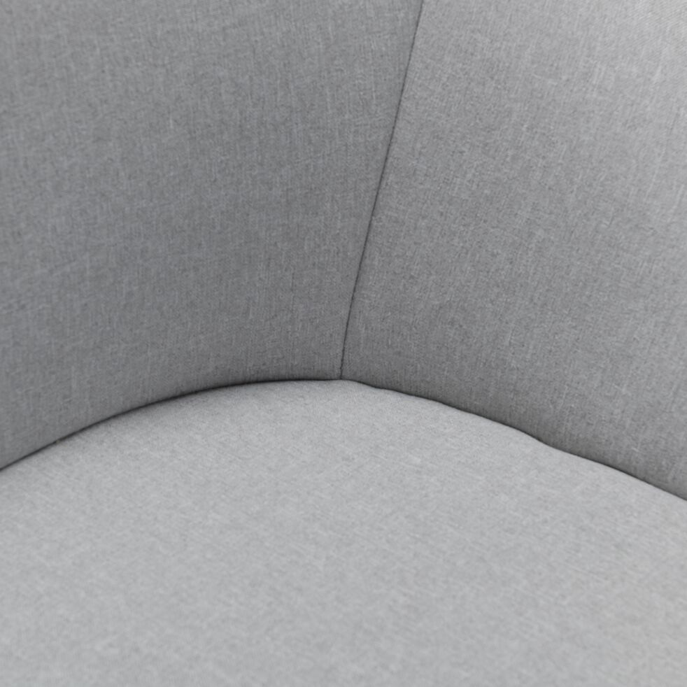 Chaise en tissu avec accoudoirs et piétement naturel - gris borie-DELINA