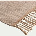 Tapis à franges en laine - naturel 60x100cm-TURAU