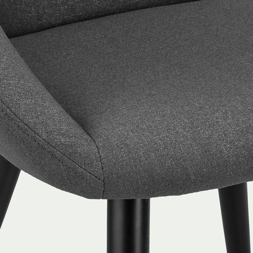 Chaise en tissu avec accoudoirs - gris ardoise-ELIA