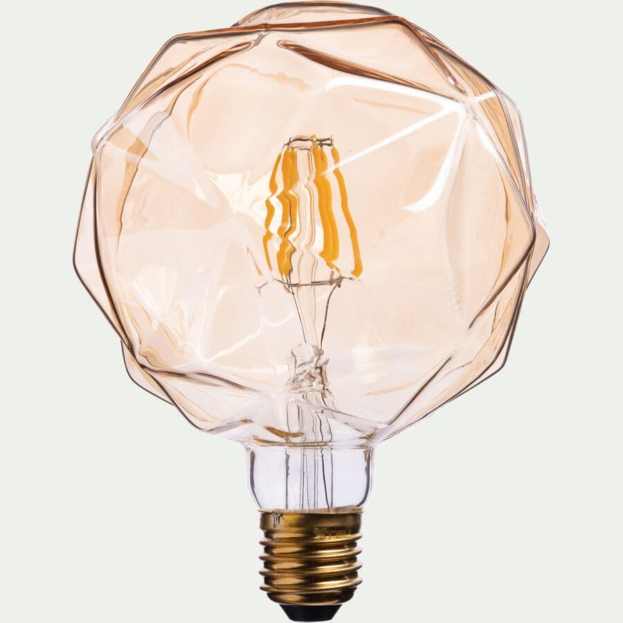 Ampoule LED E27 25W BETTY GLOBE MÉTAL DORÉ 1800K coloris jaune 17 x 12,5 cm