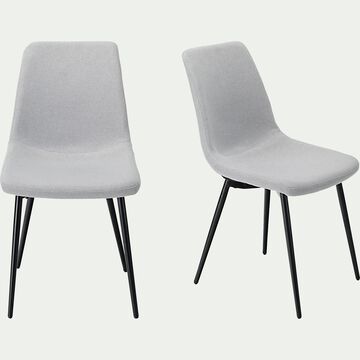 Chaise en tissu et bois de hêtre - gris borie-CALLAS