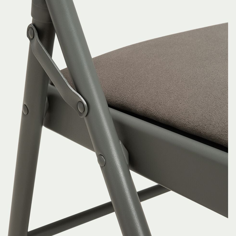 Chaise pliante en métal et tissu - vert cèdre-CASTA