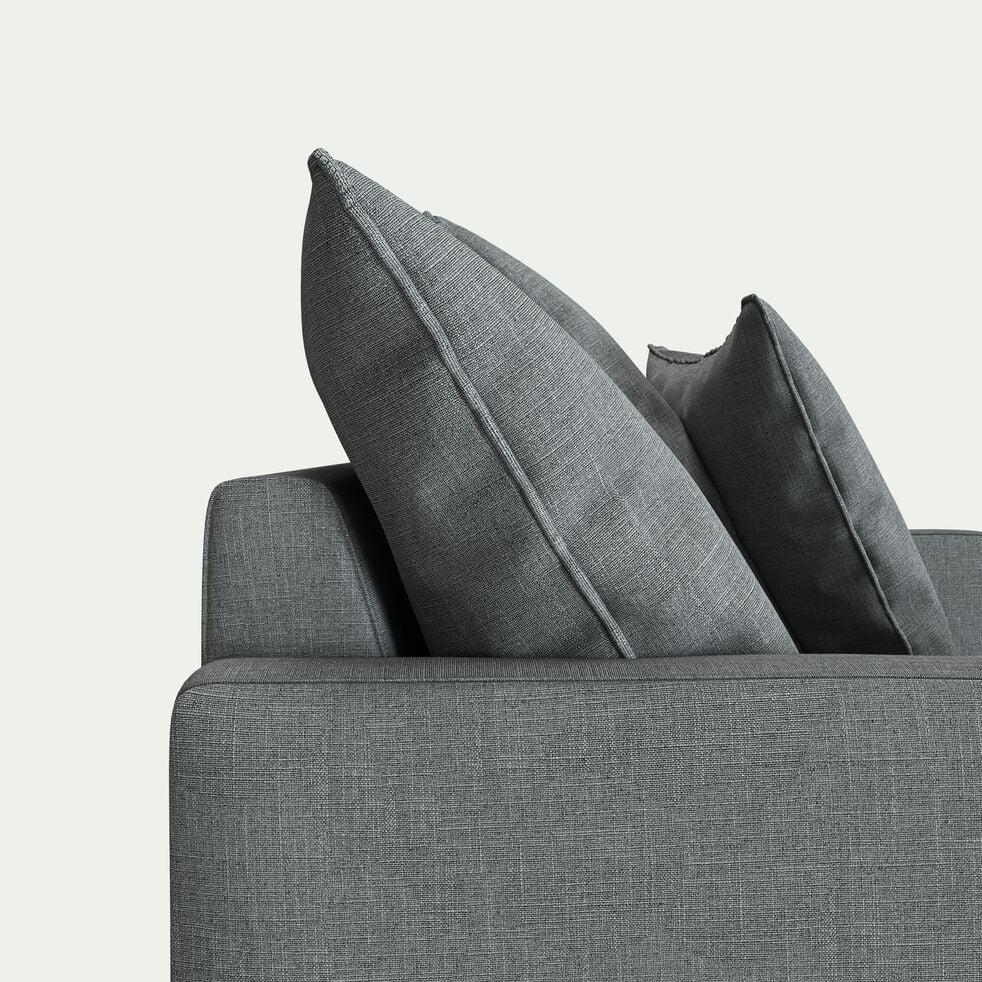 Canapé 2 places fixe en tissu - gris ardoise-SIMONA