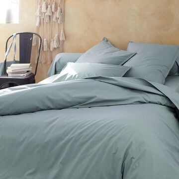 Linge de lit uni en percale - bleu calaluna-FLORE