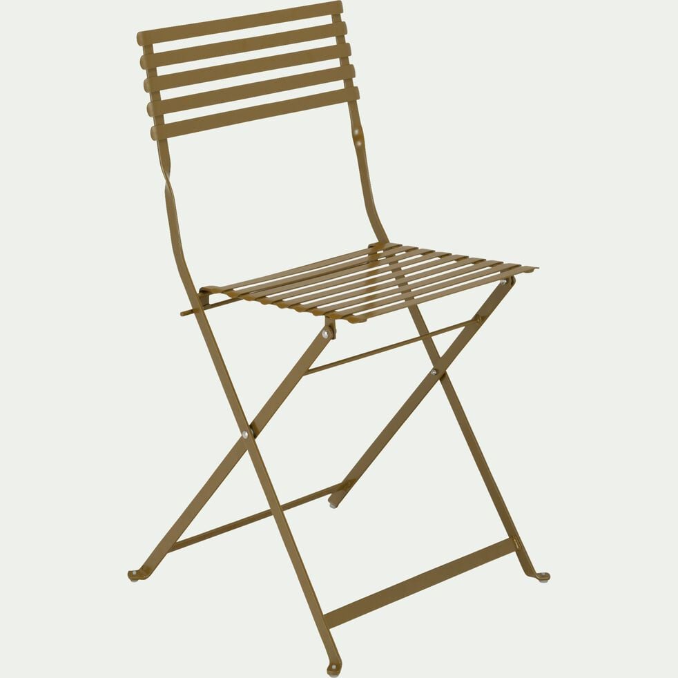 Chaise de jardin pliante en acier - jaune alep-CERVIONE