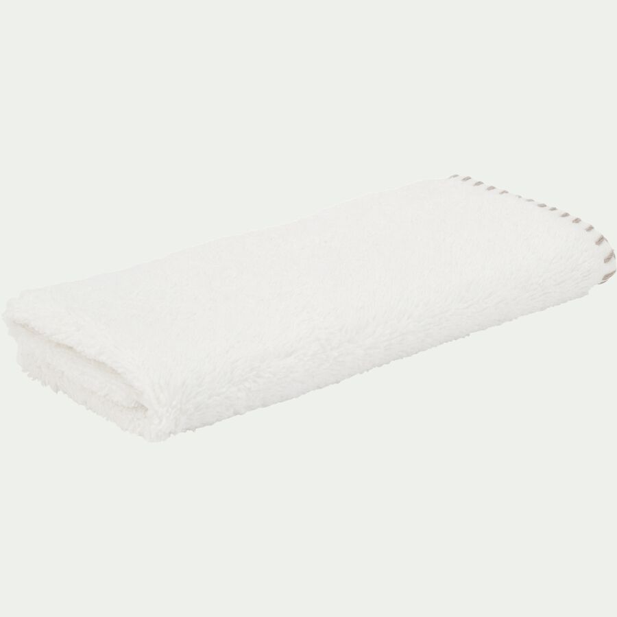 Lot de 2 serviettes invité en coton - blanc ventoux 30x50cm-YNES