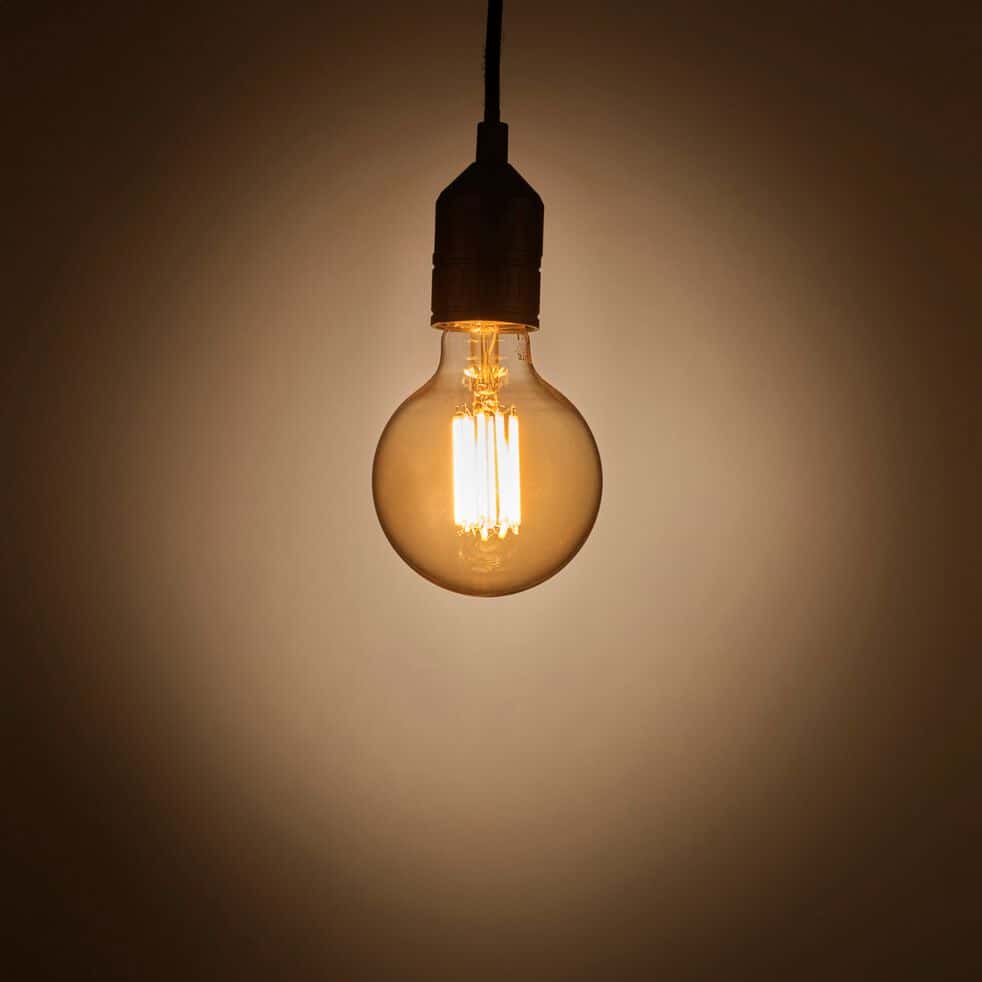 Ampoule led ambrée filament forme goutte lumière chaude E27, Ampoules