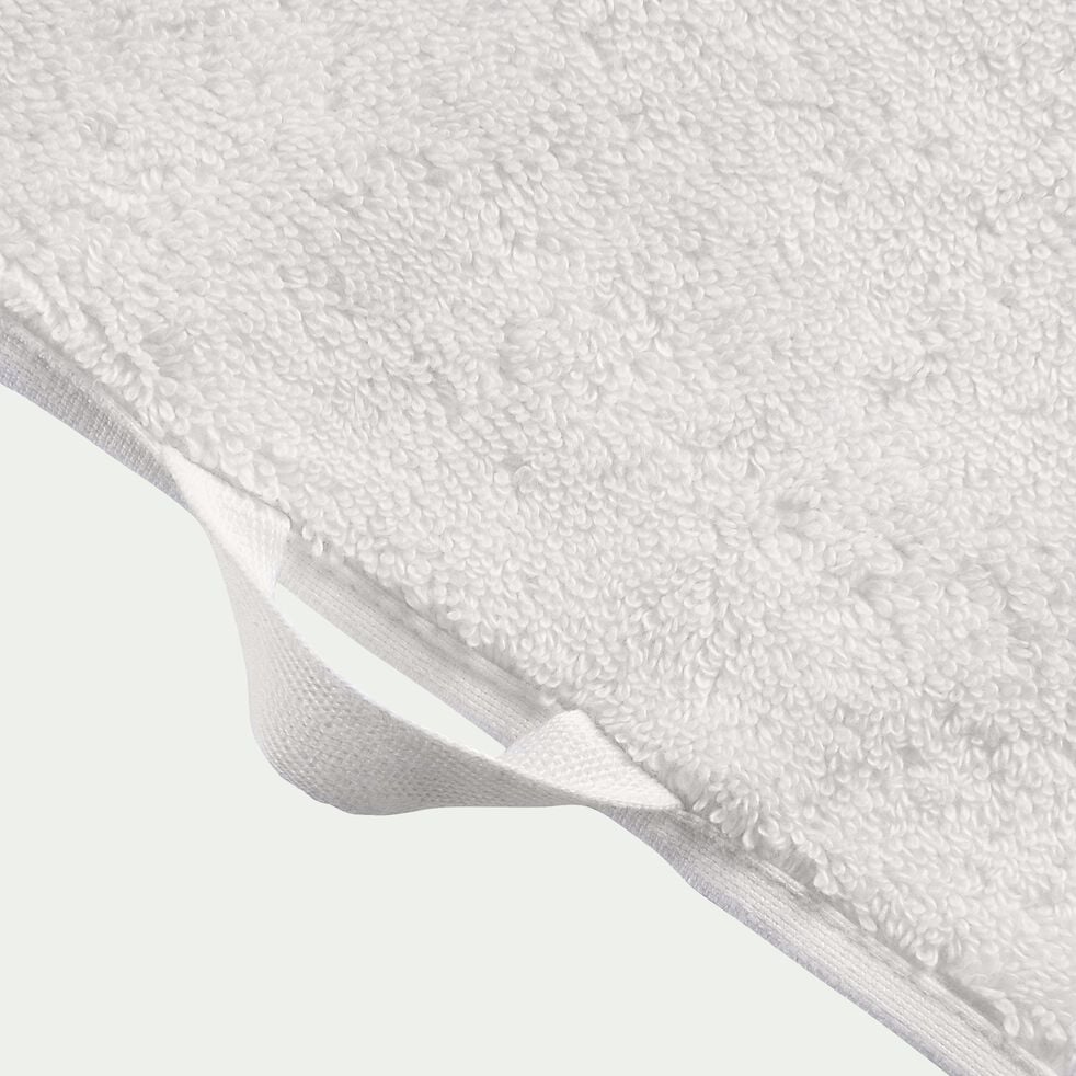 Serviette de toilette brodé en coton - blanc ventoux 50x100cm-Romane