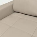 Canapé d'angle convertible en cuir avec accoudoirs 20cm - beige-MAURO