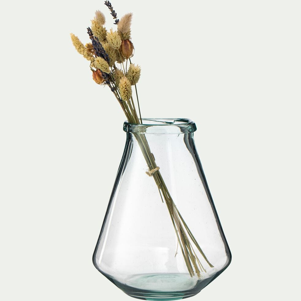 Vase en verre recyclé - transparent D18XH24cm-VALENTO