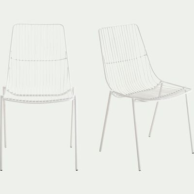 Chaise de jardin en acier - blanc-MALDI
