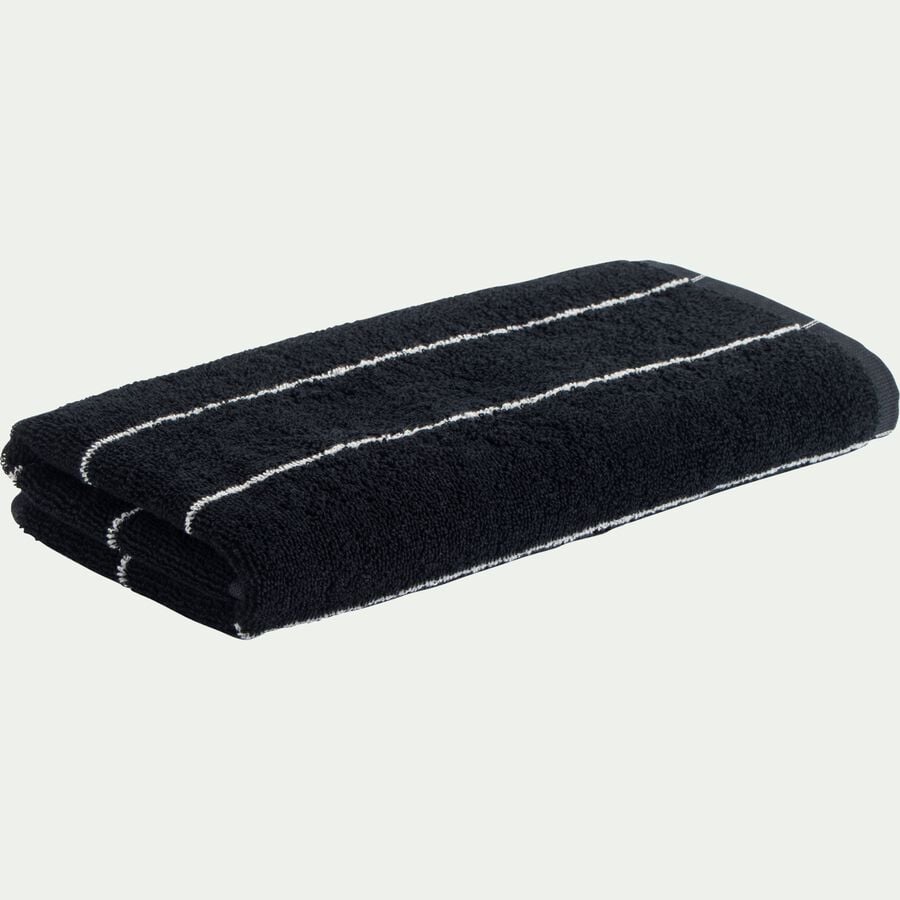 Serviette de toilette en coton - noir 50x100cm-Gaeta