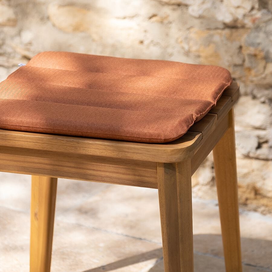 Galette de chaise indoor & outdoor en tissu déperlant - marron rustrel-KIKO