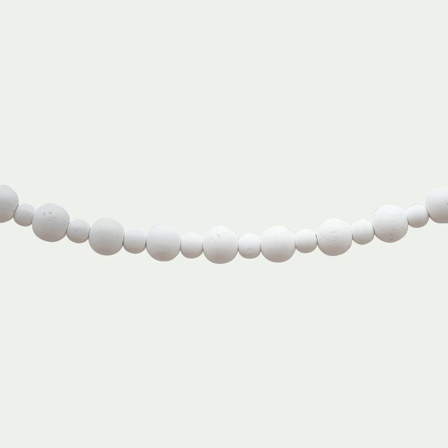 Guirlande de perles en bois d'érable - blanc L160cm-KALI