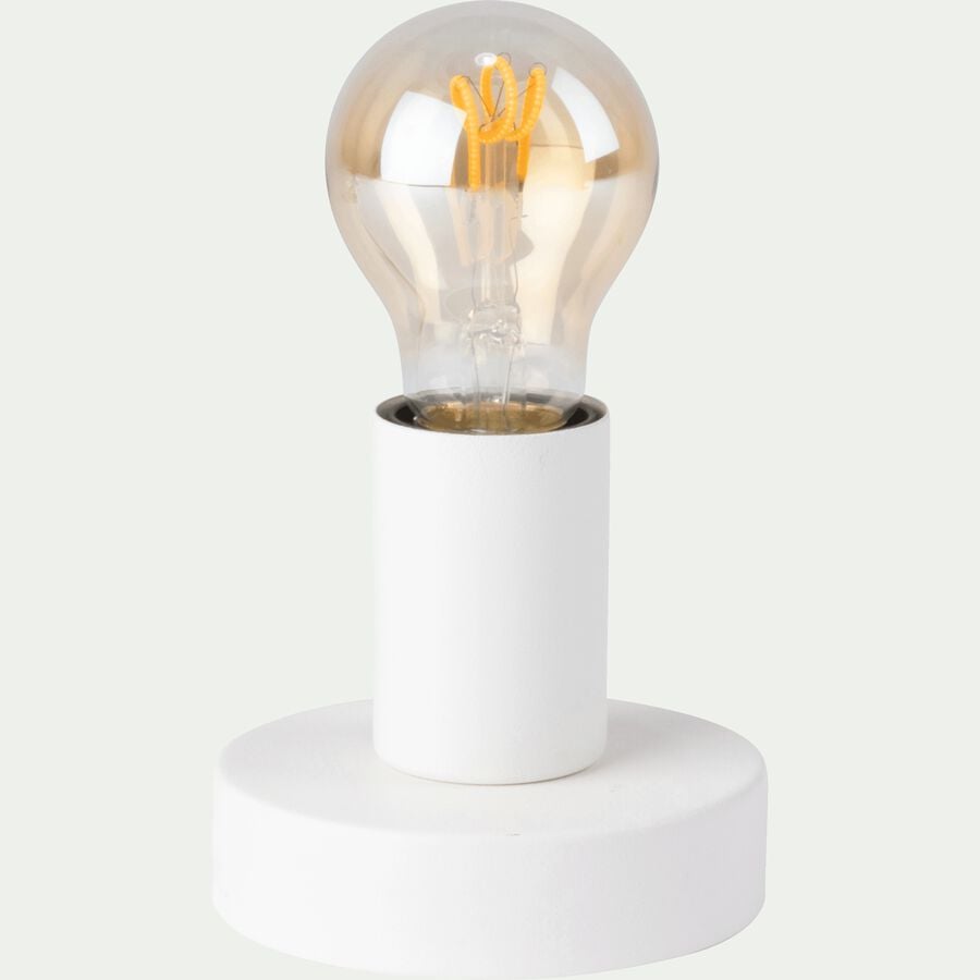 Lampe applique en métal blanc D10xH9cm-ODERA
