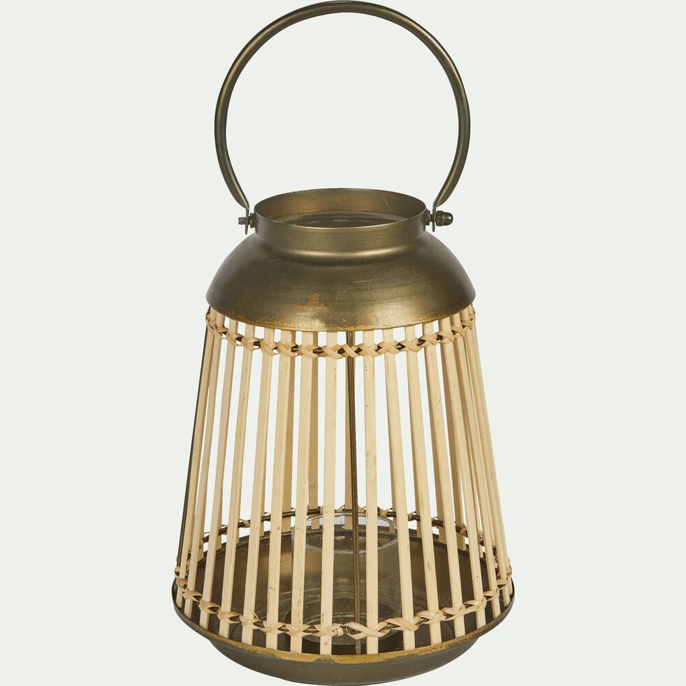 Lanterne en bambou et métal H31cm-ALTA