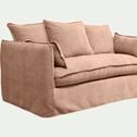 Canapé 2 places fixe en tissu - brun terre d'ombre-KALISTO