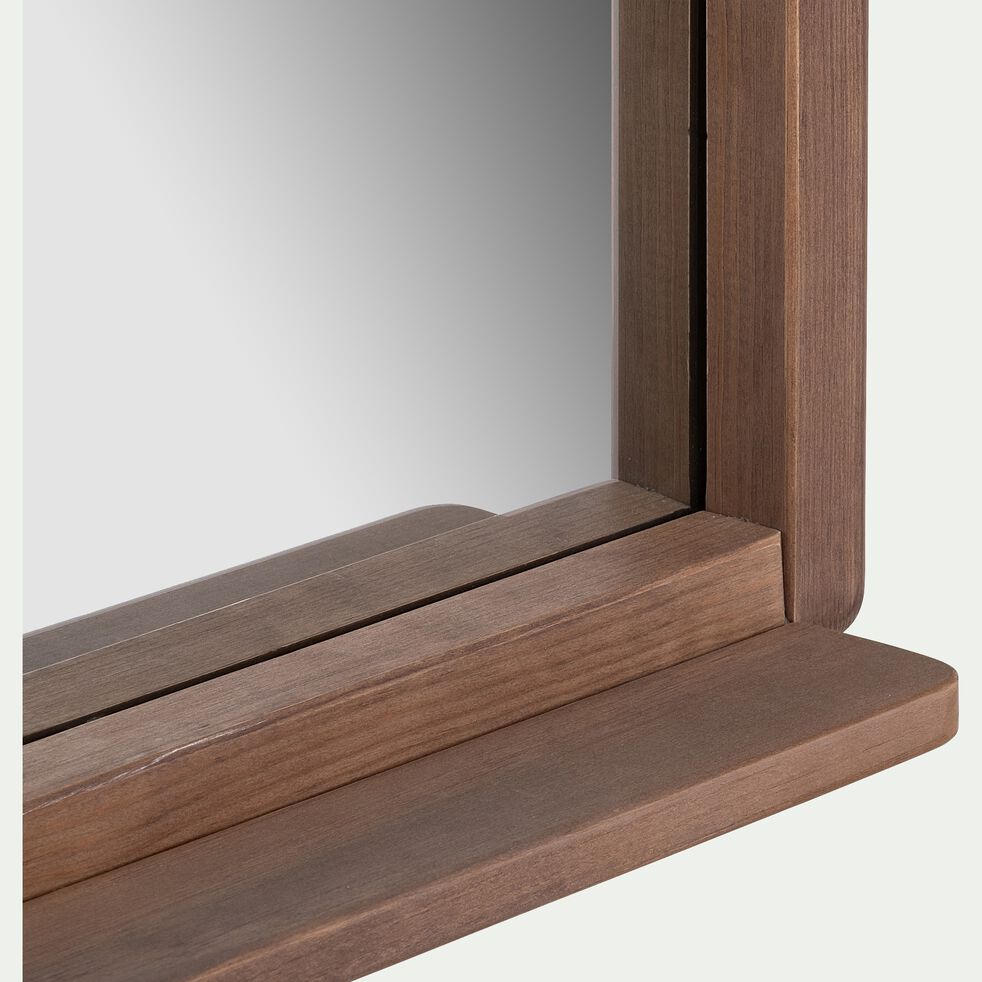 Miroir rectangulaire de salle de bain en pin - bois foncé 120cm-CRUZ