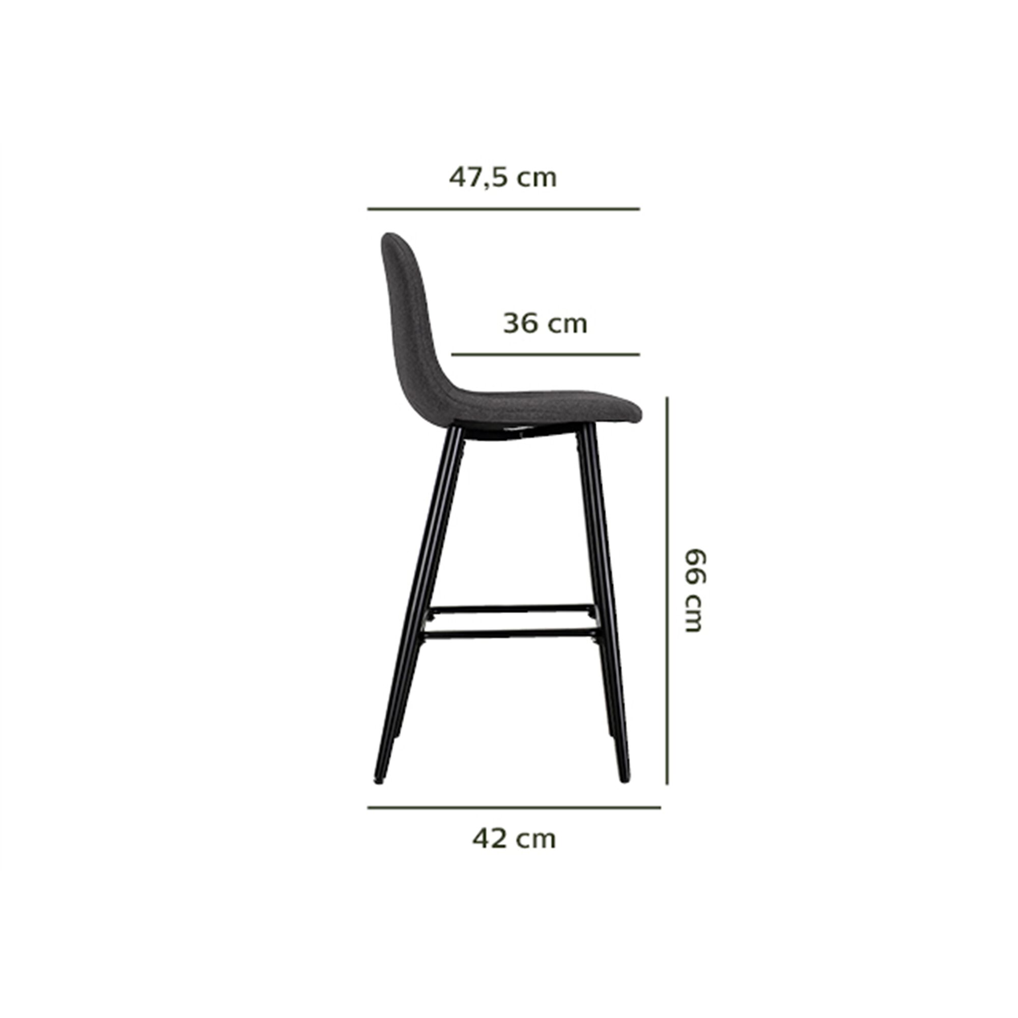 Chaise de bar - gris ardoise H66cm-LOANA