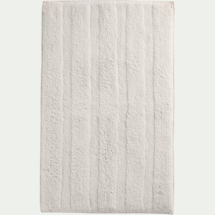 Tapis de bain en coton antidérapant - l50xL80cm blanc ventoux-GABIN