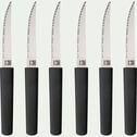 Bloc de 6 couteaux de table bi-matière et bio matière - noir-LINE